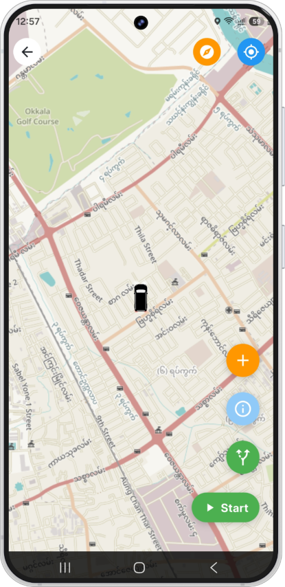 TRAX app showing live location broadcast on map